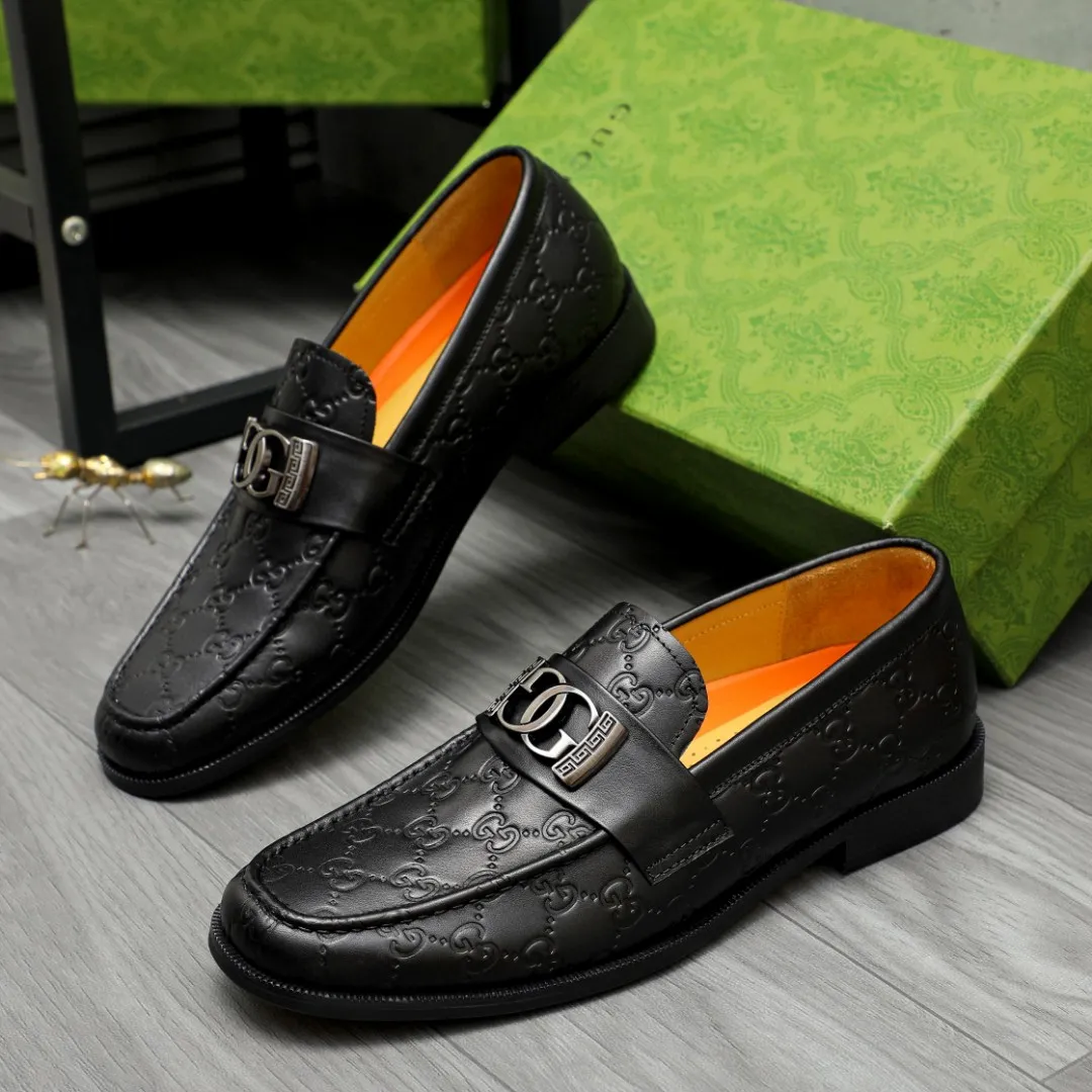 Men's shoes 💰480 Product trademark: GUCCI "Gucci" business slip-on leather shoes Regular size: 38-44 45 custom-made Product materials: Selected cowhide embossed upper, cowhide lining, rubber outsole